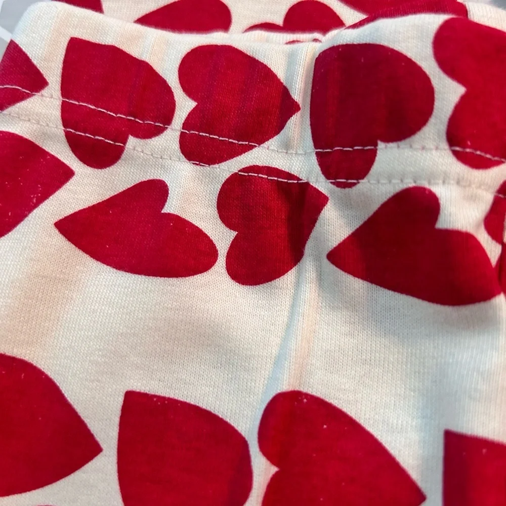 NWT Old Navy Red and Cream Heart-Print Kids Pajama Set. Size 4T